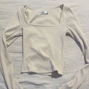 Hollister Women's Beige Long Sleeve Top